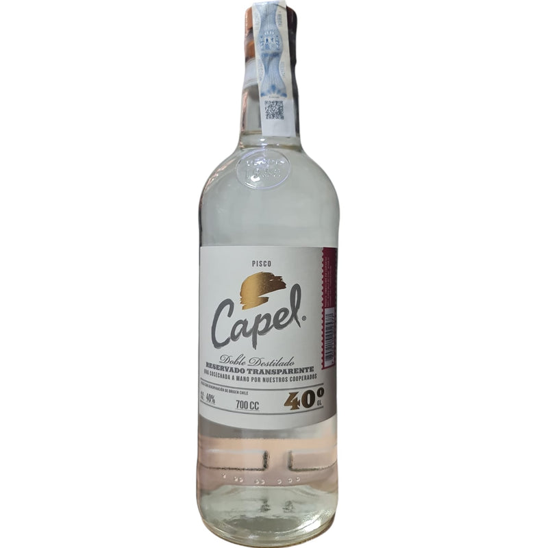 PISCO CAPEL- DOBLE DESTILADO 40º - RESERVADO TRANSPARENTE - 70CL